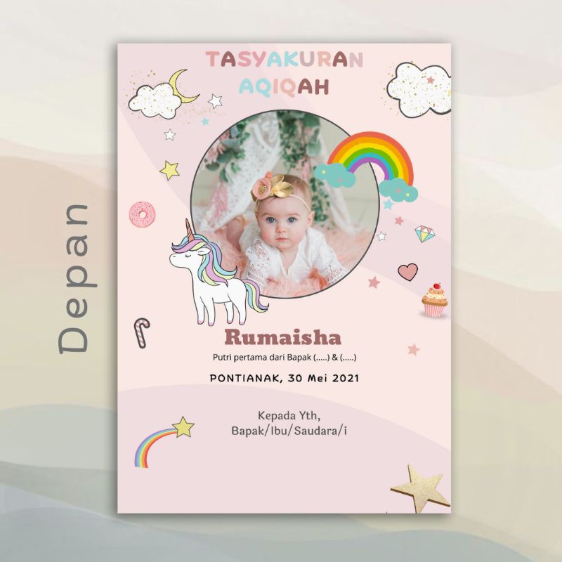 Undangan Tasyakuran Aqiqah|Undangan Aqiqah Murah|Undangan Aqiqah Pontianak