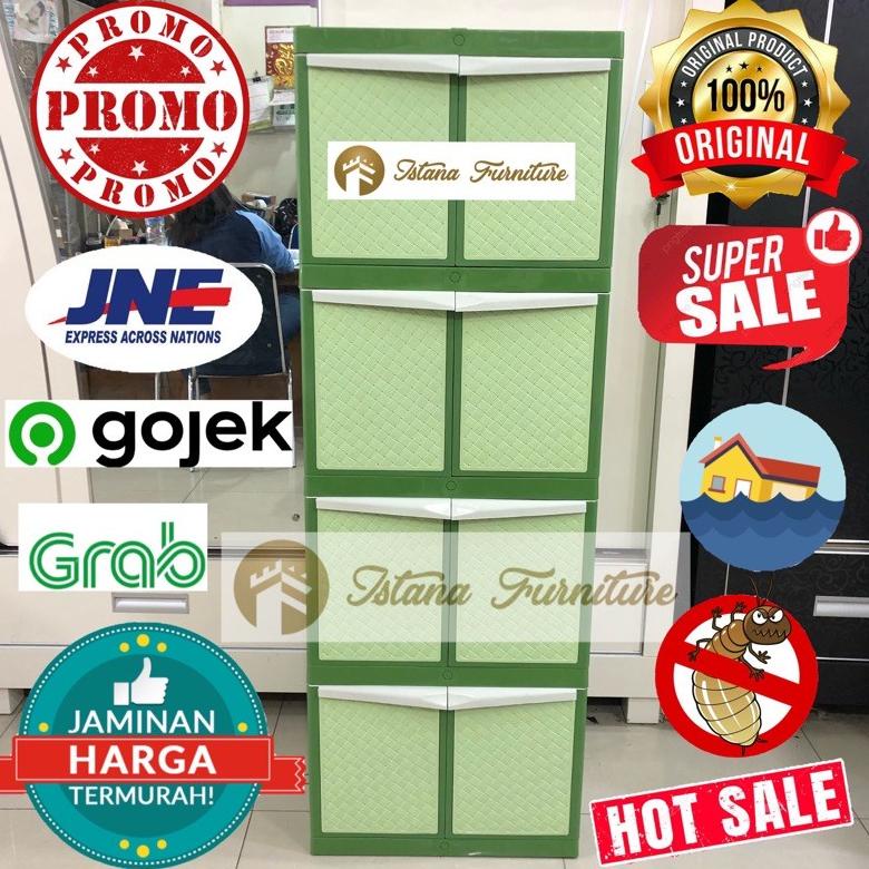 Murah Lemari Plastik / Lemari Pakaian / Rak Plastik 4 Susun 8 Pintu ., ,.