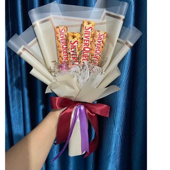 

(PROMO ITD41) Buket Cokelat silverqueen 30gr || buket bunga || buket mawar || buket snack // silverqueen ✳