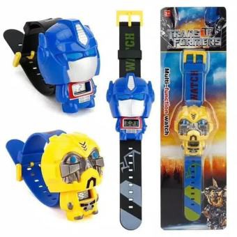Jam Tangan Anak Laki Laki Pencet Transformers Bumblebee Optimus Digital Watch