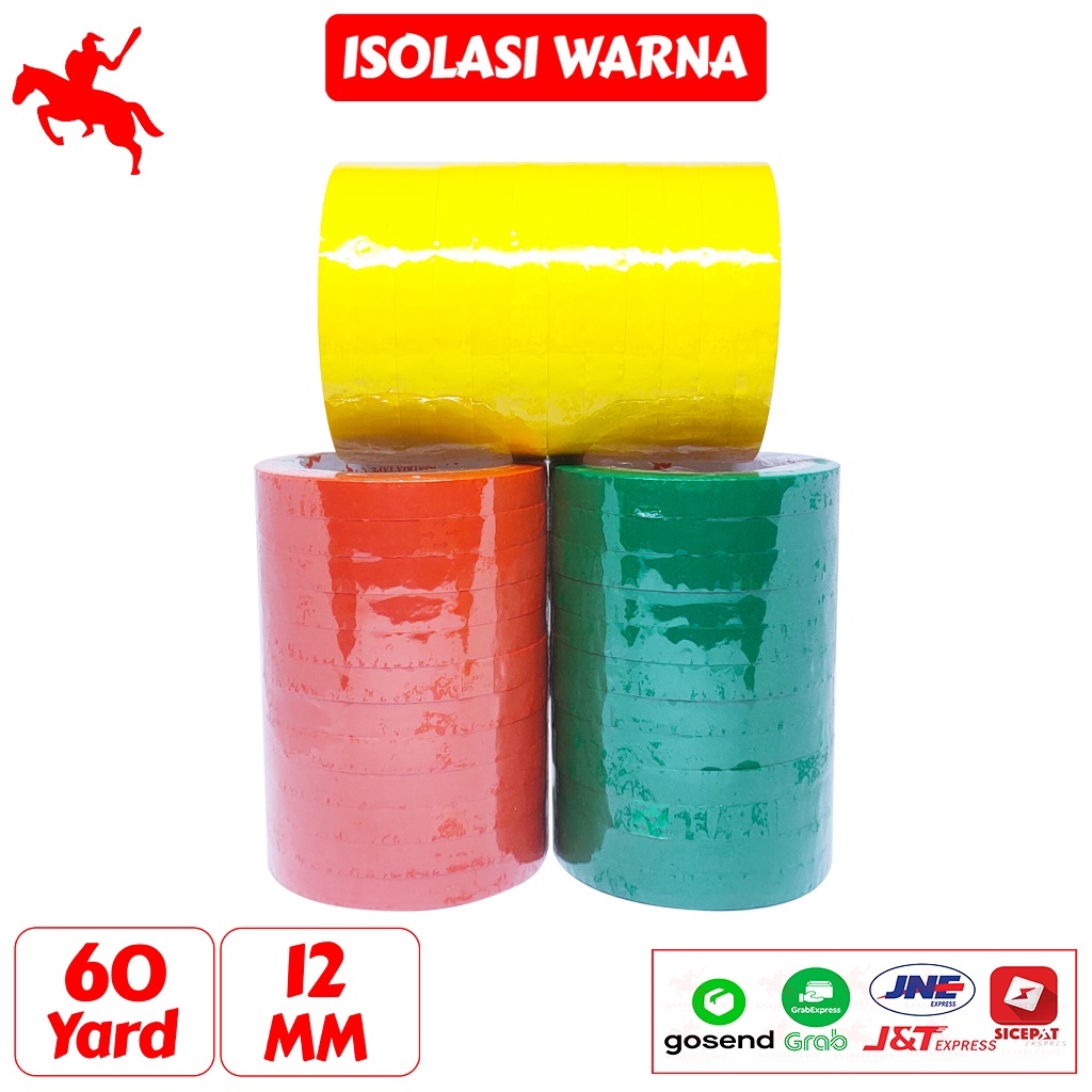 

Isolasi Ksatria Tape Warna-Warni 12MM X 60YARD -SLOP