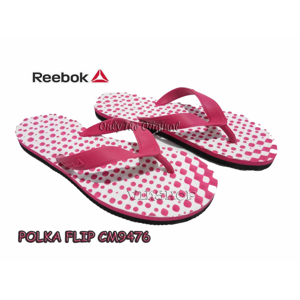 REEBOK POLKA FLIP II. PINK CRAZE.WHITE. Sandal Jepit. ORIGINAL CM9476