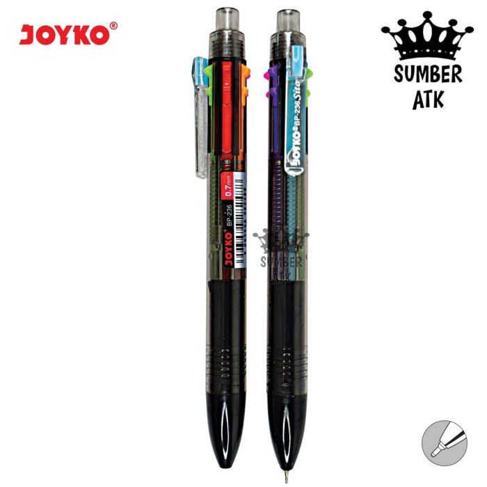 

NEW Ball Pen / Pulpen / Pena Joyko BP-236 / Sito/ 0.7 mm/ 6 Warna/ Colors