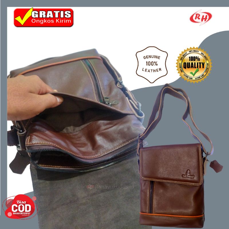 TAS SLEMPANG PRIA KULIT SAPI NATURAL 302