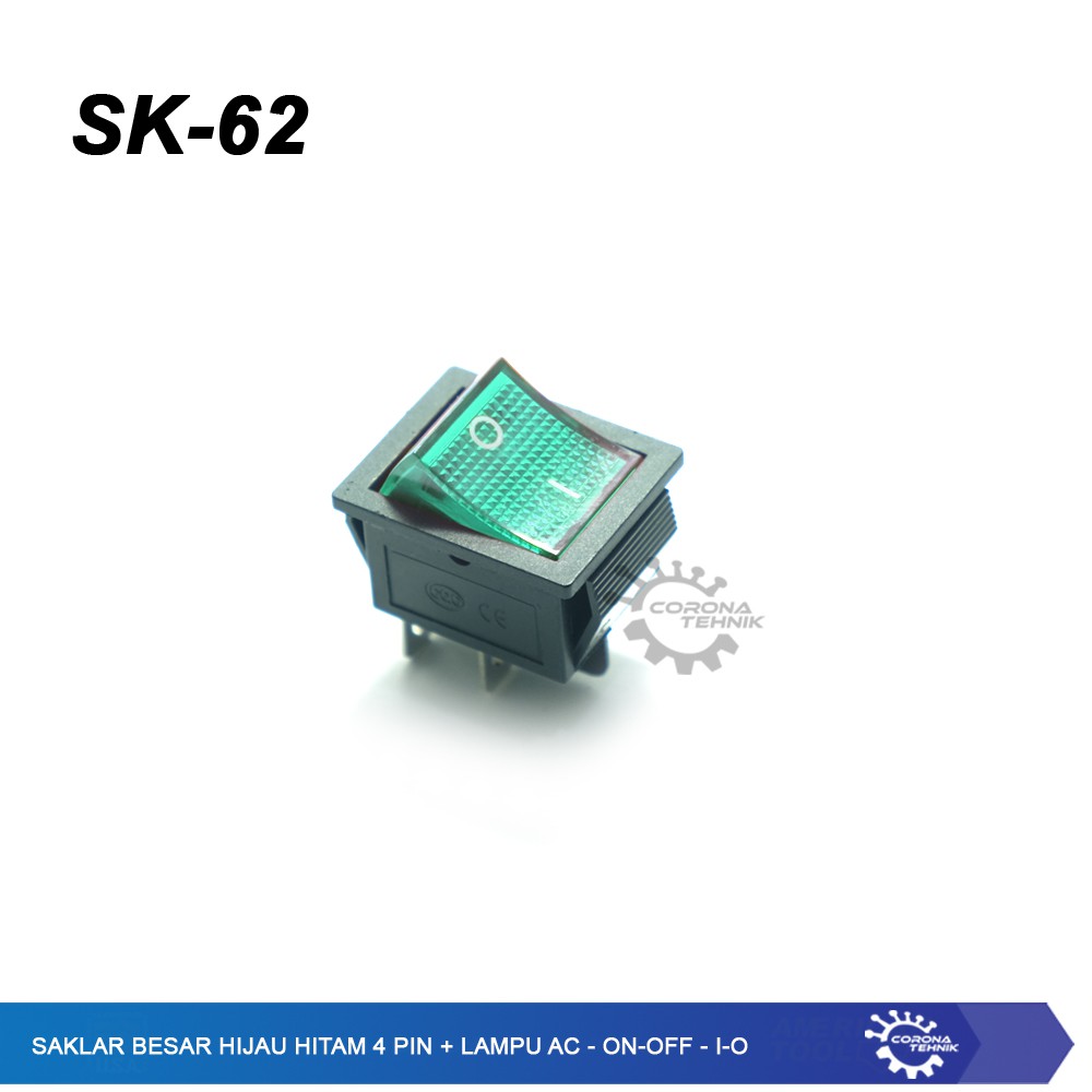 Saklar Besar Hitam 4 Pin - Lampu AC - ON-OFF- I -O