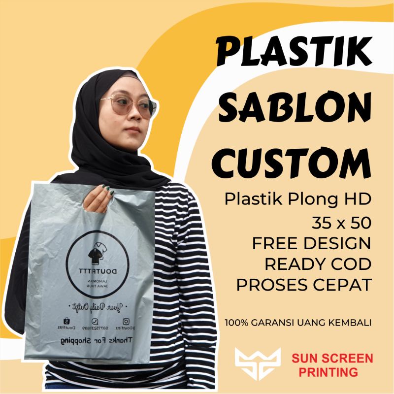 Jual Plastik Sablon Packing Olshop Murah Plong Hd Uk 35x50 Free Design Indonesiashopee Indonesia 4308