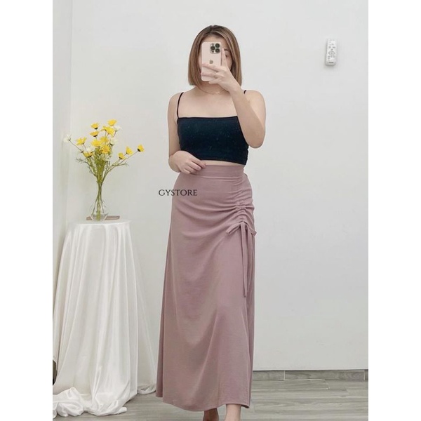 Gystore Rok Serut Wanita Vanesia | Rok Wanita Serut-Mauve