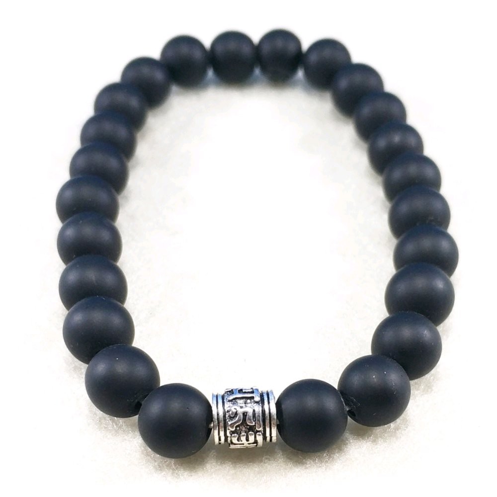 GELANG NATURAL BLACK ONYX DOFF BEST BRACELET PREMIUM COLLECTION PERAK 925 UNISEX