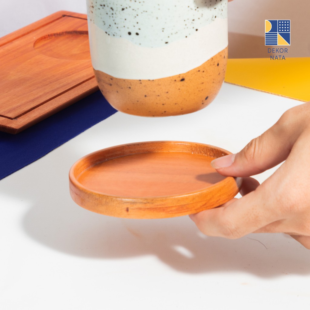 

Dekornata Caca Mahony Coaster / Alas Gelas / Cangkir / Tatakan Gelas Kayu