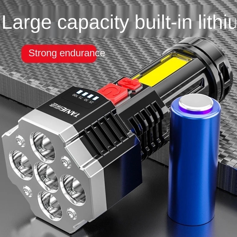 Lampu Senter LED Genggam Super Terang USB Rechargeable Untuk Rumah Tangga / Outdoor