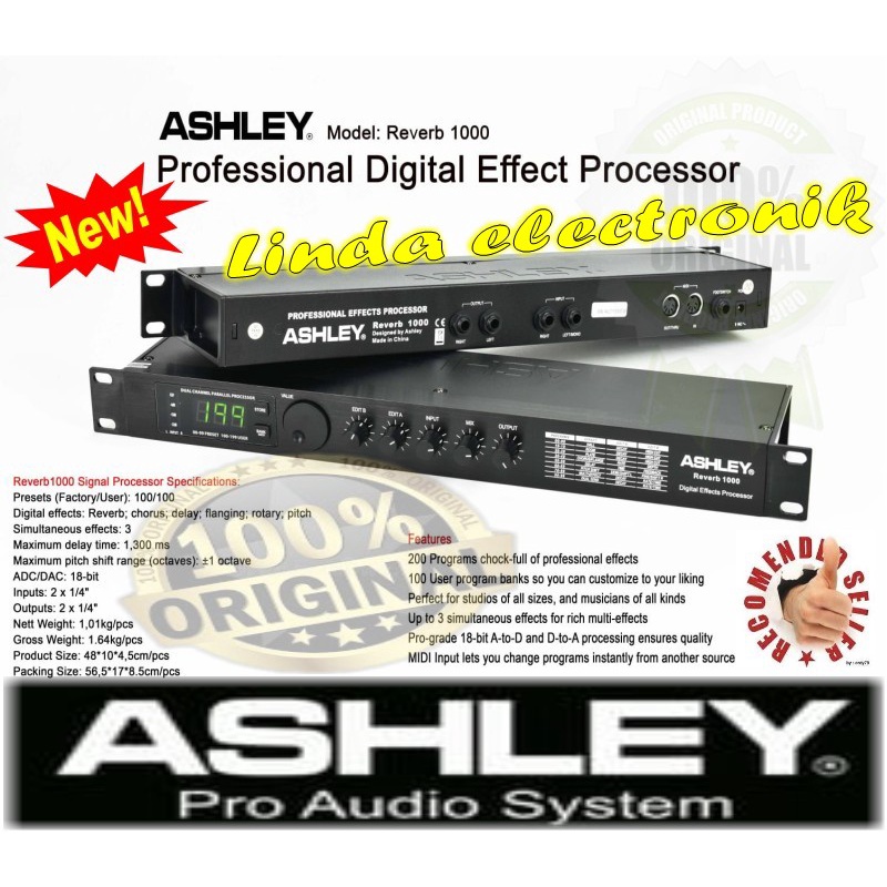 Effect Vokal ASHLEY REVERB 1000