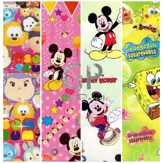 ( 5 Lembar ) KERTAS KADO SR GLOSY - GIFT WRAPPING PAPER TSUM TSUM MICKEY WINNIE THE POOH P0RORO MICKEY MOUSE