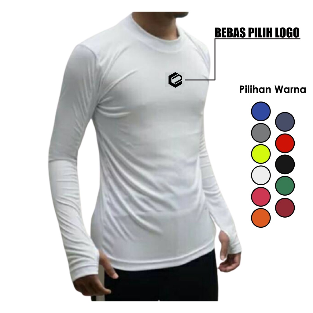 BASELAYER MANSET PRIA WANITA LENGAN PANJANG THUMBULOE, KAOS OLAHRAGA PRIA WANITA ATSAN HEAT GEAR COD