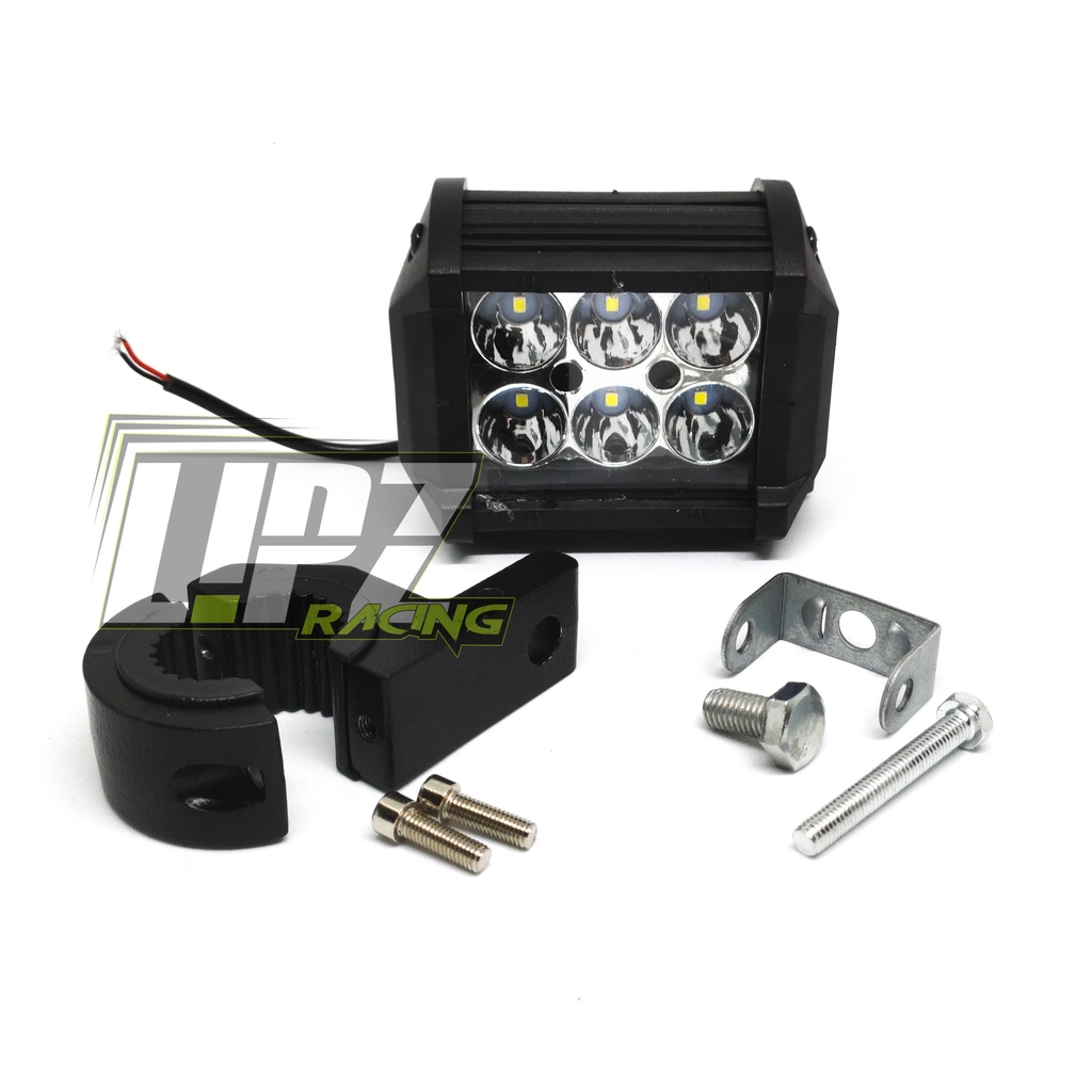 LAMPU TEMBAK LED TERMURAH  ICC 6,12,18,24 LED PEARL BODY PLASTIK + BRACKED JEPIT BABET STANG