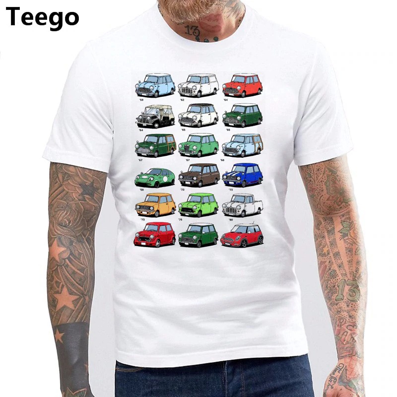 2017 austin mini printed tshirt Men's Summer Style austin mini Cooper Austin Classic Car T