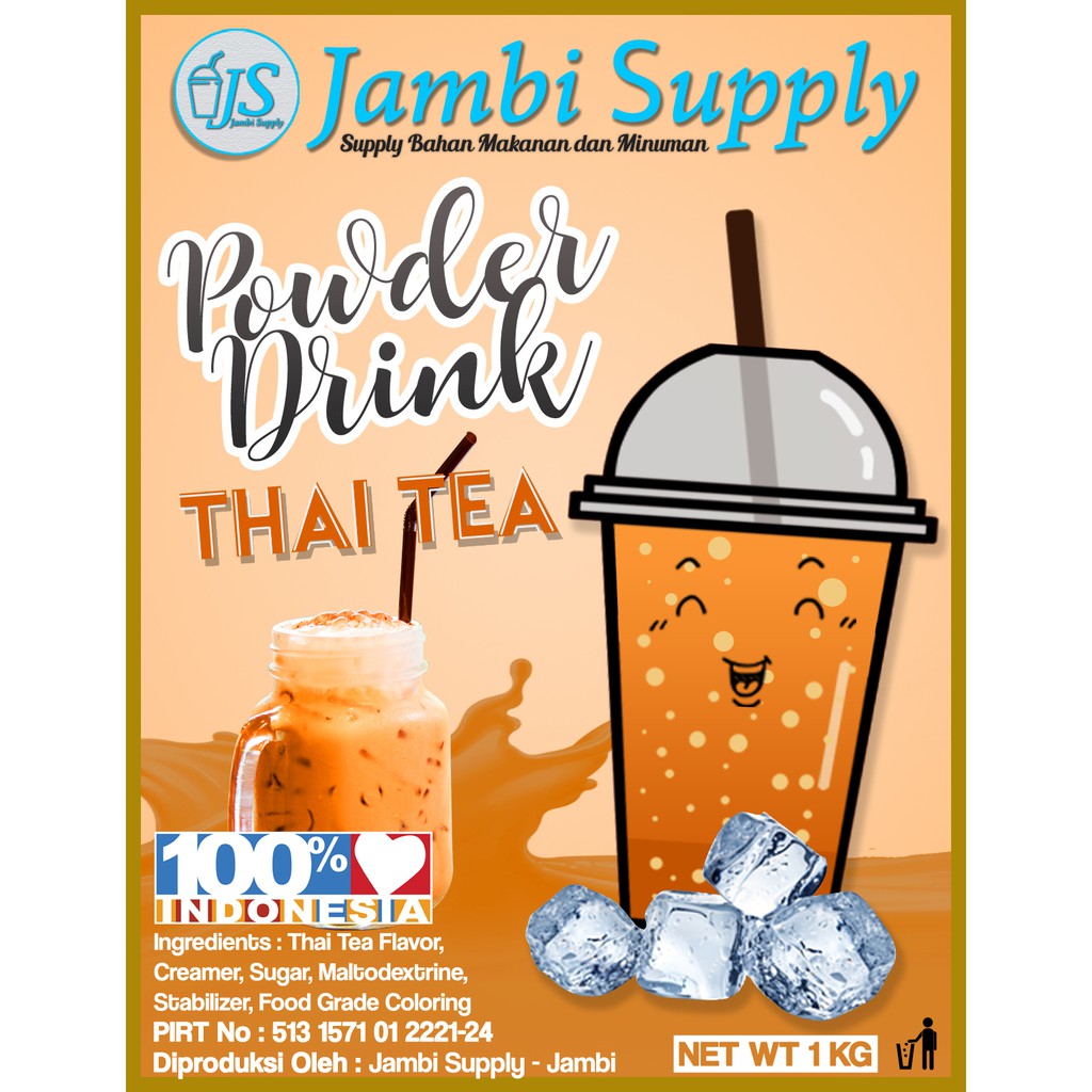 

POWDER DRINK THAI TEA MINUMAN BUBUK RASA TAHI TEA 1KG