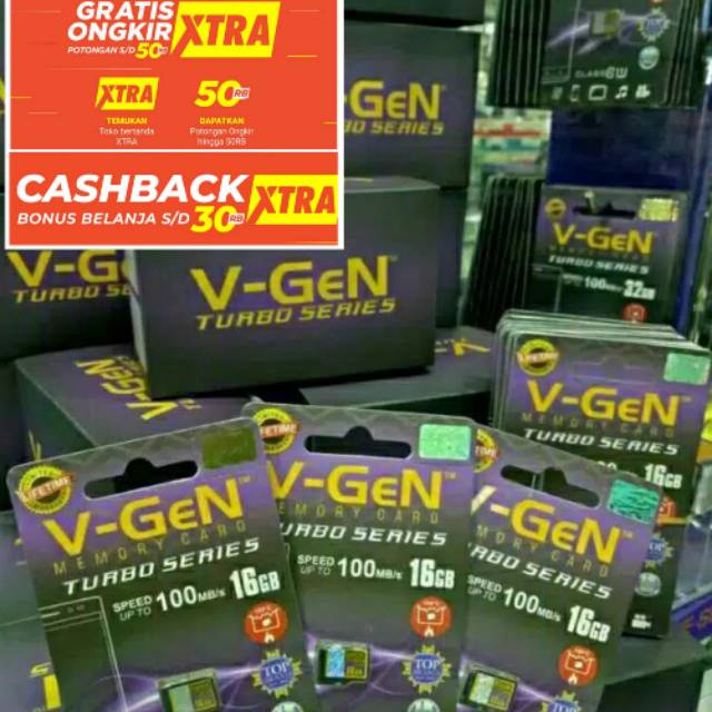 MICRO SD V-GEN MEMORY CARD VGEN 4GB 8GB 16GB 32GB 64GB 128GB MEMORI TURBO SERIES CLASS 10