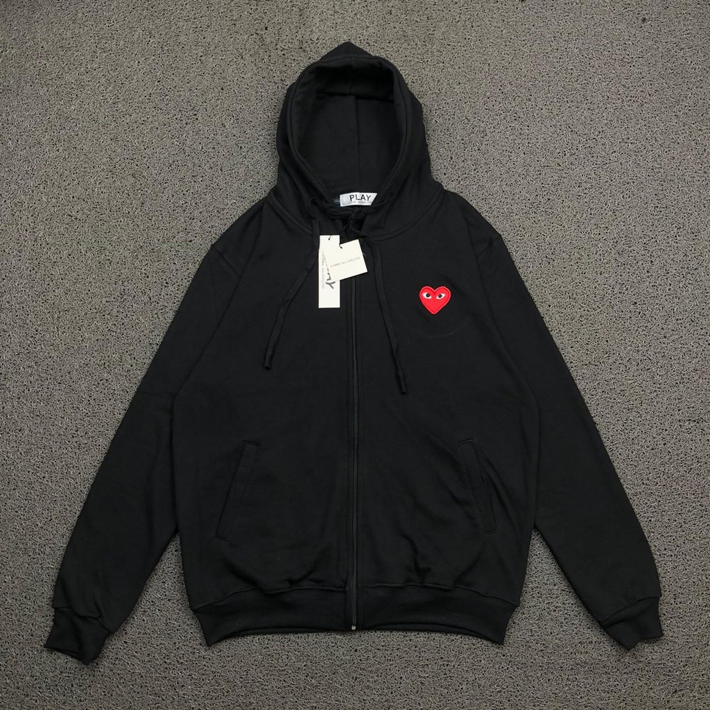 JAKET HOODIE SWEATER PLAY COMME DES GARCONS BIG HEART BLACK