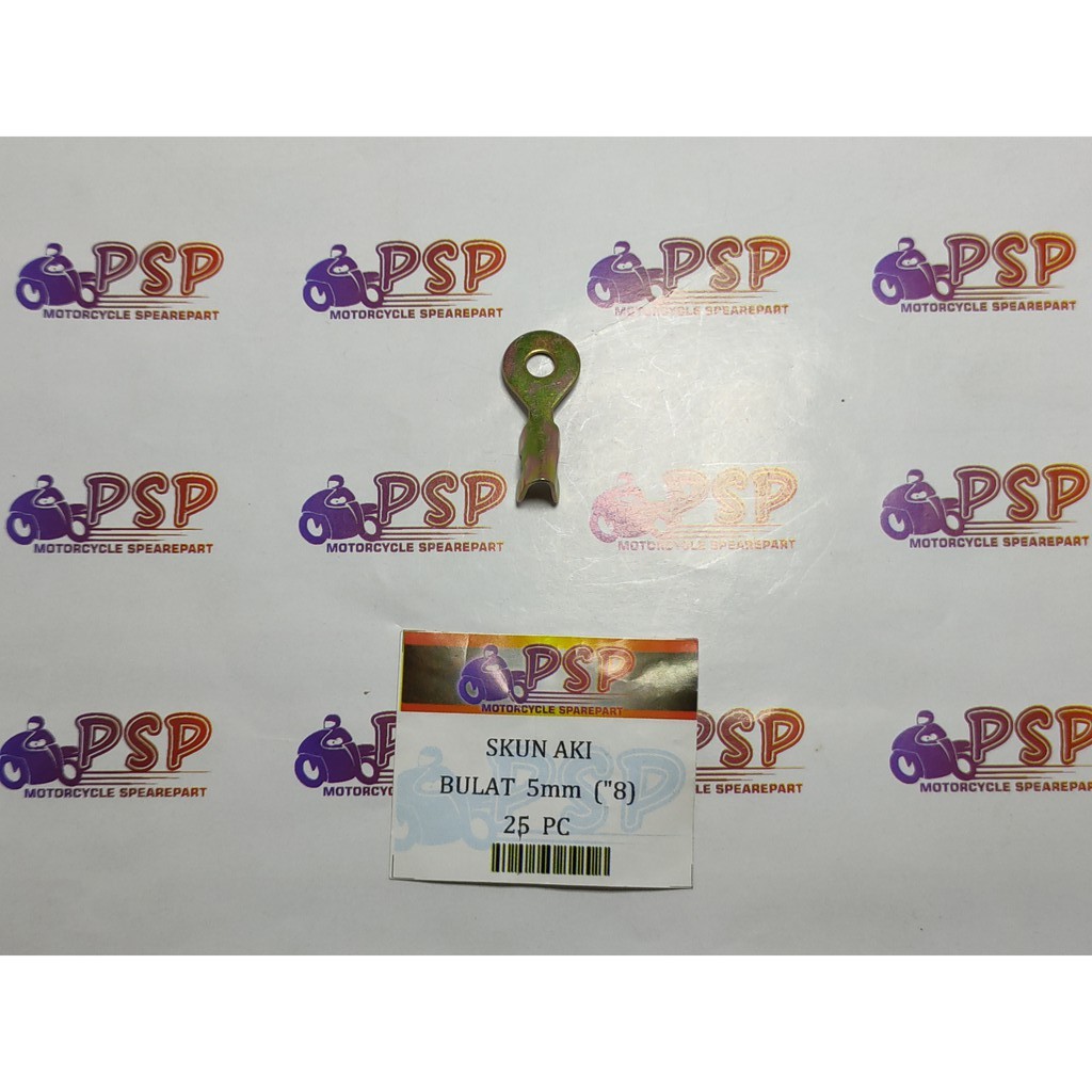 Jual SKUN AKI BULAT 5mm ("8) - SCUN ACCU BULAT LUBANG BAUT 8 (Harga Per