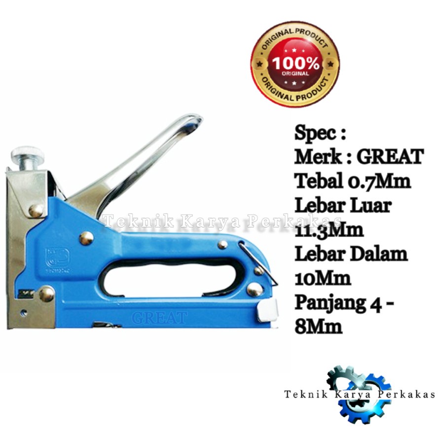 

Steple Gun Model 8170016 GREAT Steples Tembak type F (6mm) & 8mm