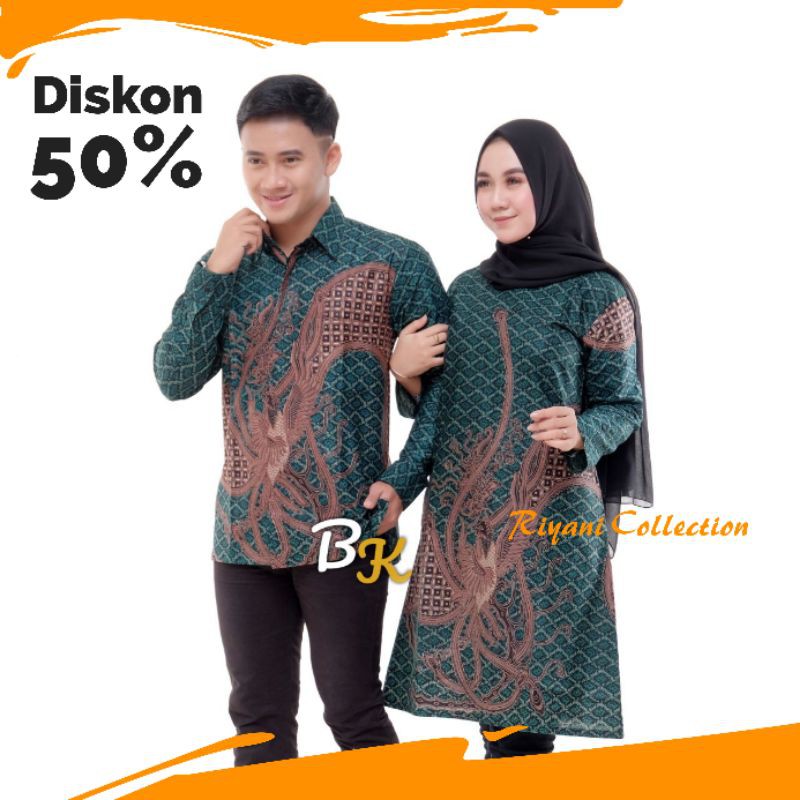 Couple Batik Tunik Modern Seragam Kerja Kantor Lengan panjang Terbaru Ans Batik