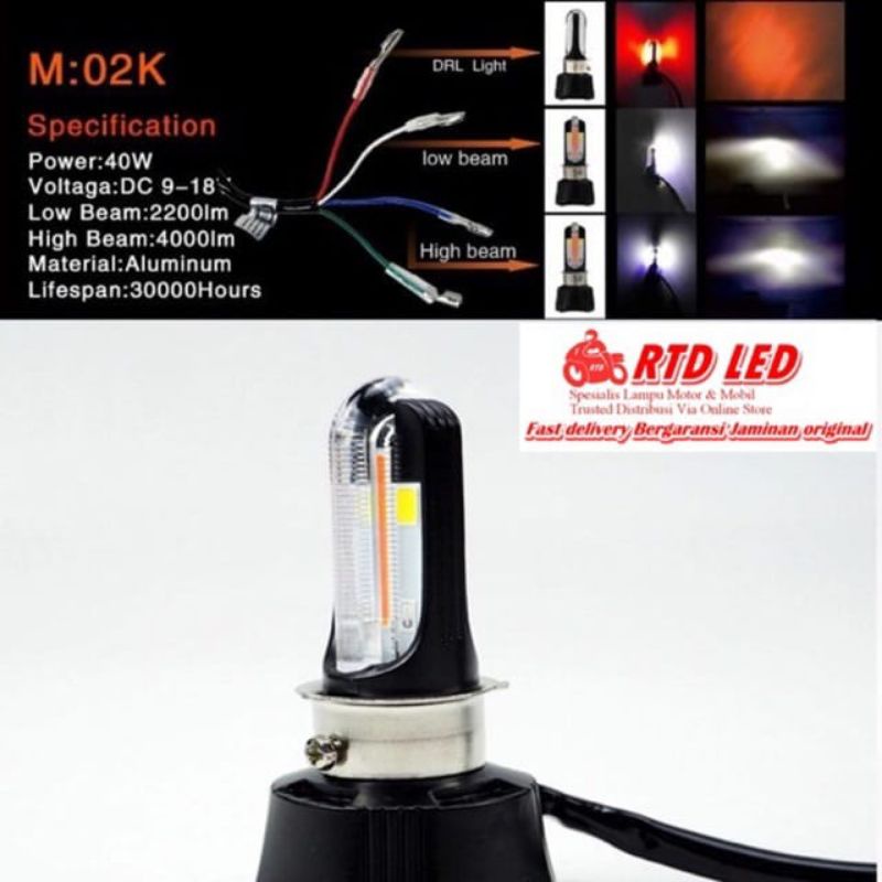 Lampu 4 Sisi M02K AC DC + Senja Biru &amp; Merah RTD Rayton