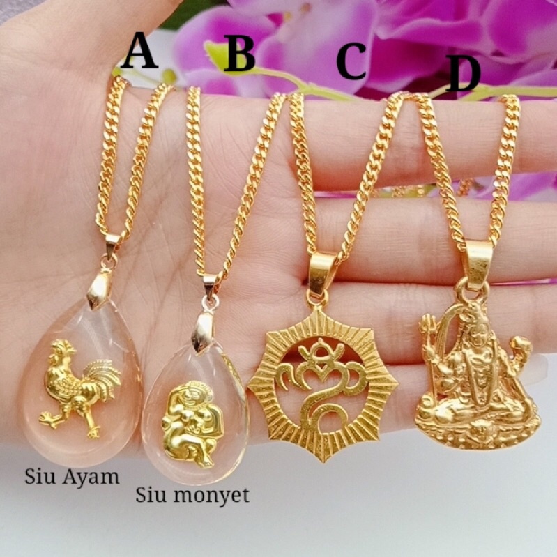 titanium kalung omkara Swastika siu impor awet termurah star+