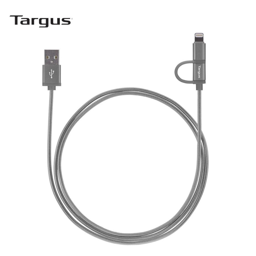 Kabel Data Targus ACC995 2in1 USB A to Lightning &amp; Micro USB - Grey