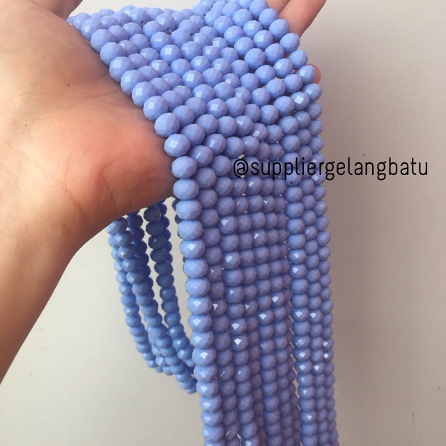 Crystal Ceko Doff 10mm BIRU LANGIT bahan perhiasan gelang kalung cewek aksesoris fashion craft