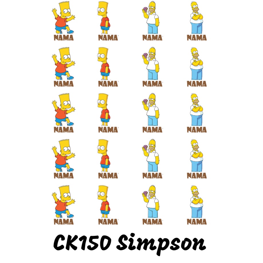 

Sticker Nama Cutting Label Waterproof Tahan Air Simpsons (CK150)