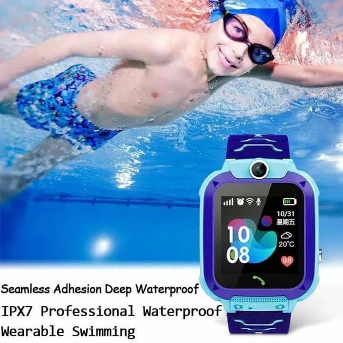 Ge204G4R Smartwatch Kids Anak Smart Watch Phone Jam Tangan Hp Laki Laki Perempu - Biru Biasa