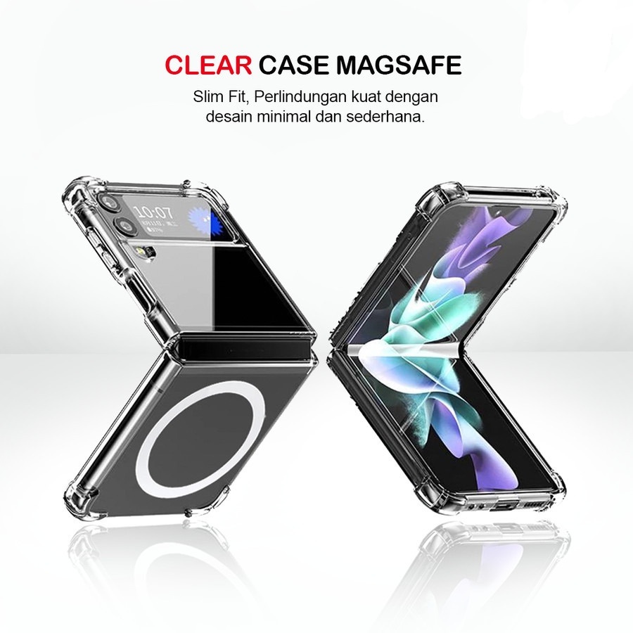 MAG - SAMSUNG Z FLIP 3 Z FLIP 4 Z FOLD 3 Z FOLD 4 | MAGSAFE CASE MAGNETIC WIRELESS CLEAR PREMIUM