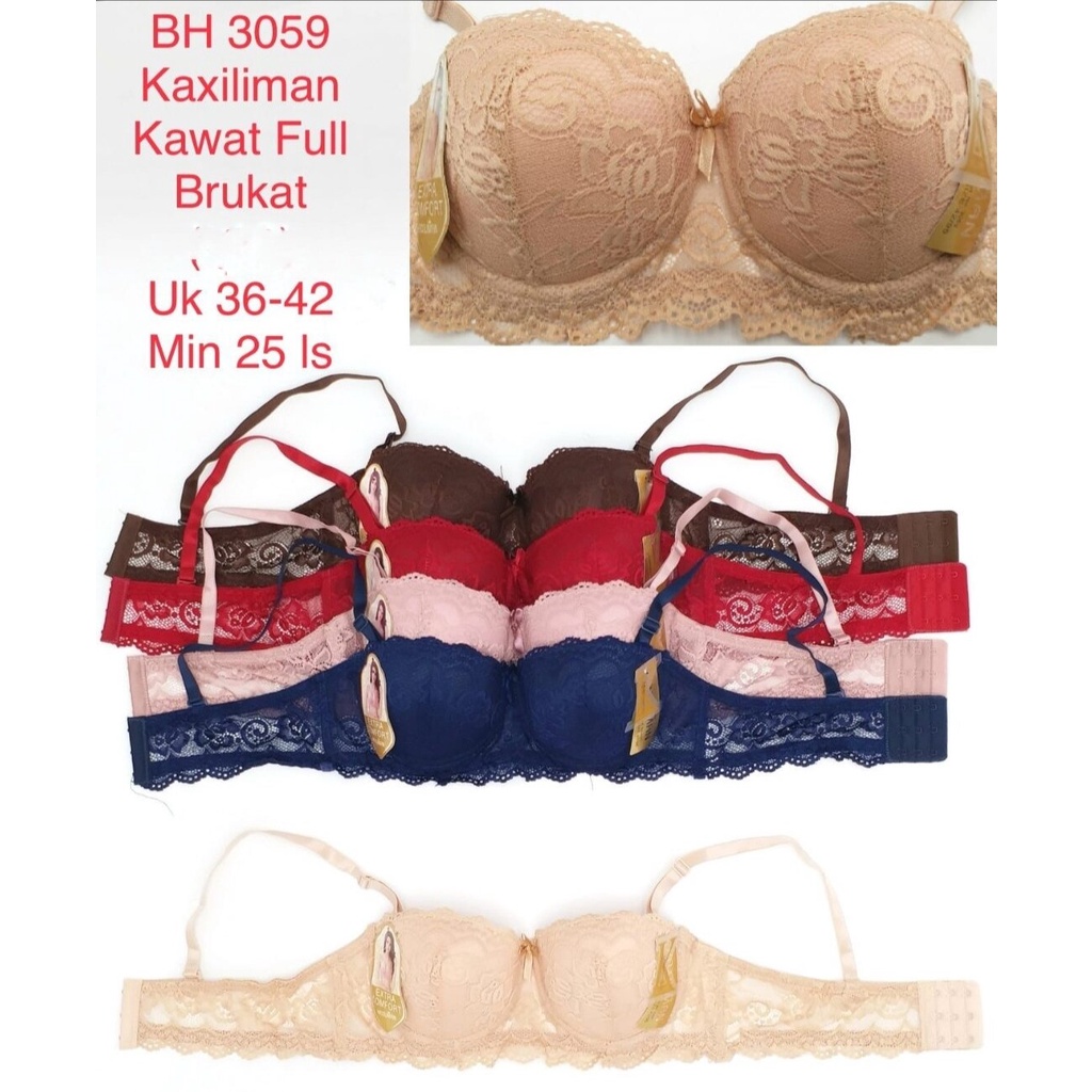 BRA BH FULL BRUKAT BUSA KAWAT KAIT 3 CUP BESAR PREMIUM BRA