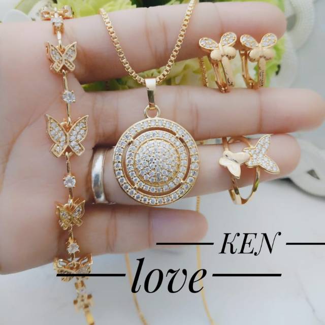 Xuping set perhiasan lapis emas 24k 21