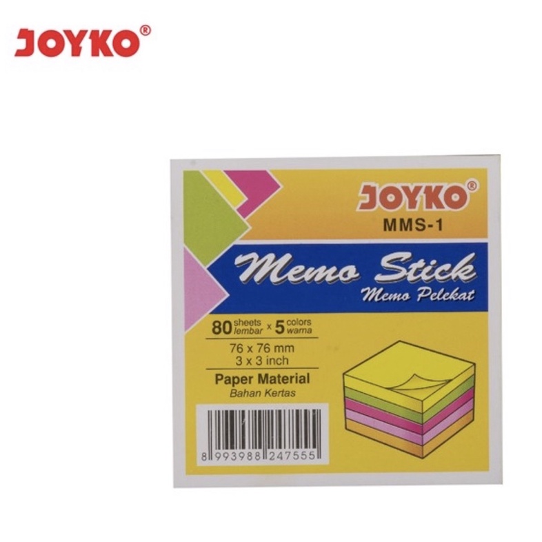 JOYKO - STICK STICKY NOTE - STIKERS KERTAS MEMO TEMPEL BESAR KECIL MMS 1 / MMS 13 / 3M 655