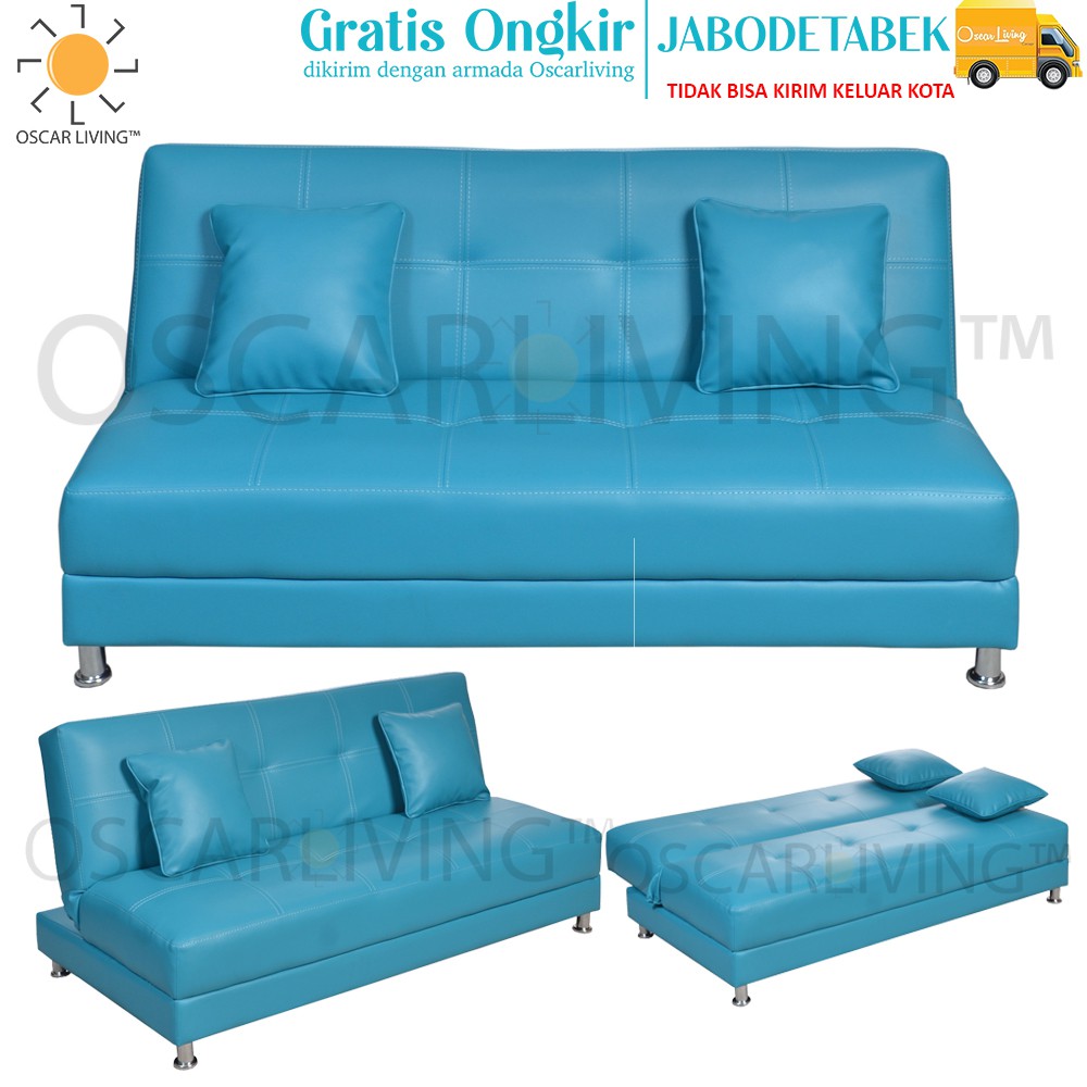 OLC Sofabed Luxio Biru Muda Sofa Tidur Sofa Bed - KHUSUS JABODETABEK