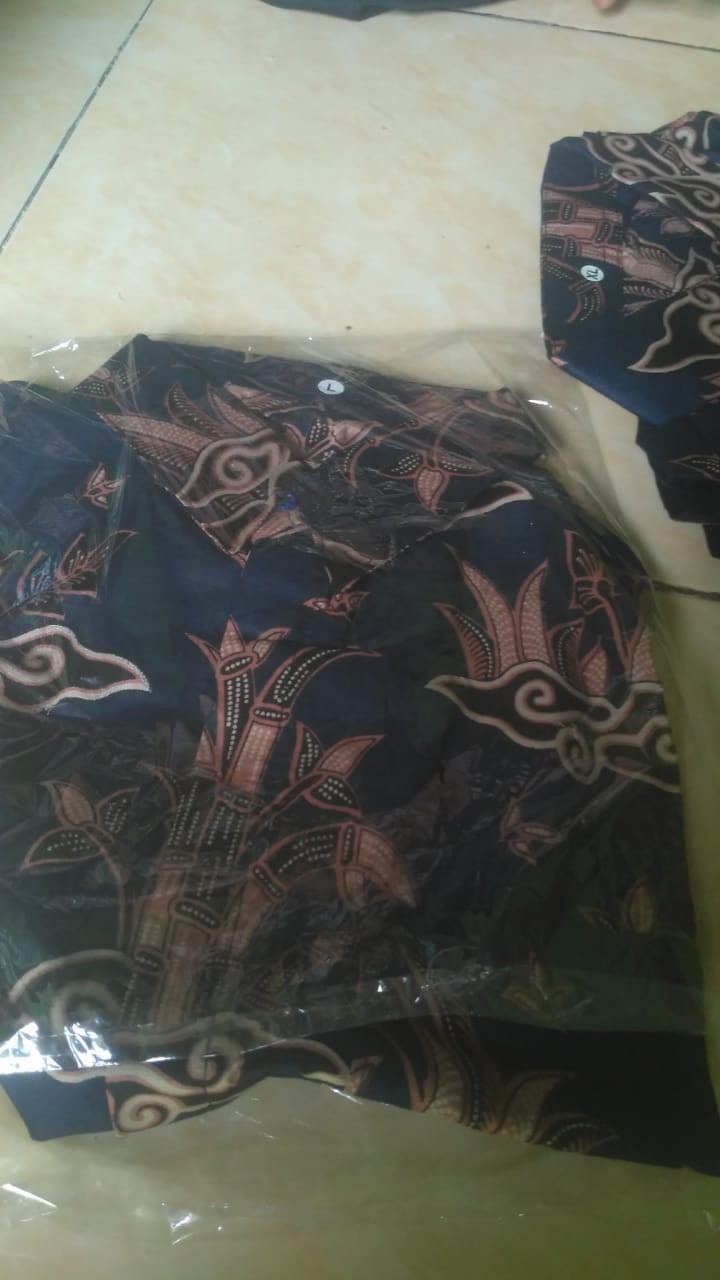 Bswart Batik Hrb026 Kenongo Hem Pendek Padi Pekalongan M L Xl Batik Pria Murah Modern Grosir Batik