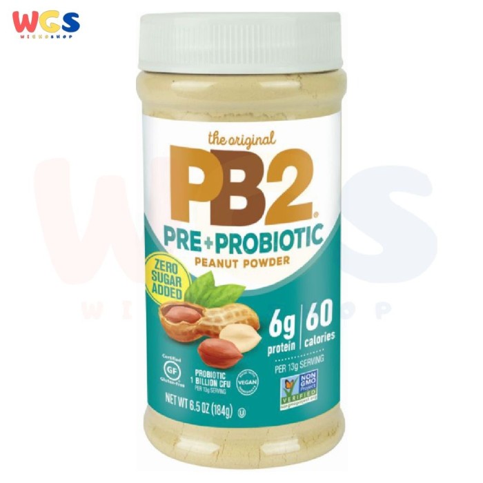 

PB2 POWDERED PEANUT BUTTER WITH PRE PROBIOTIC NO ADDED SUGAR 184G