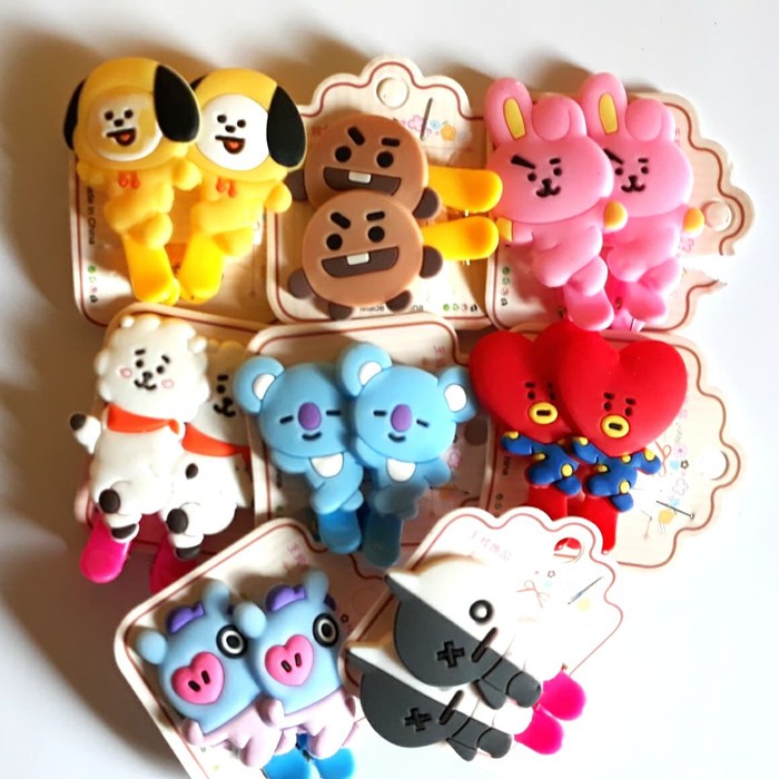 ❤ RATU ❤ Jepit Rambut Anak Wanita / Poni Korea BT21 Princess Unicorn Cupcake | Tip Top Lucu Card isi 10