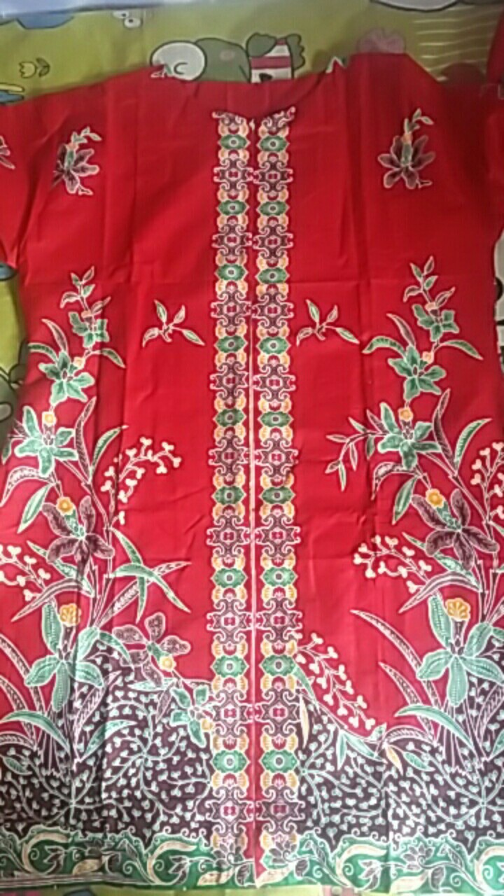M-l-xl-xxl Batik Tunik Wanita Asj Sa Hrb026 Kenongo Pekalongan Sogan Tulis