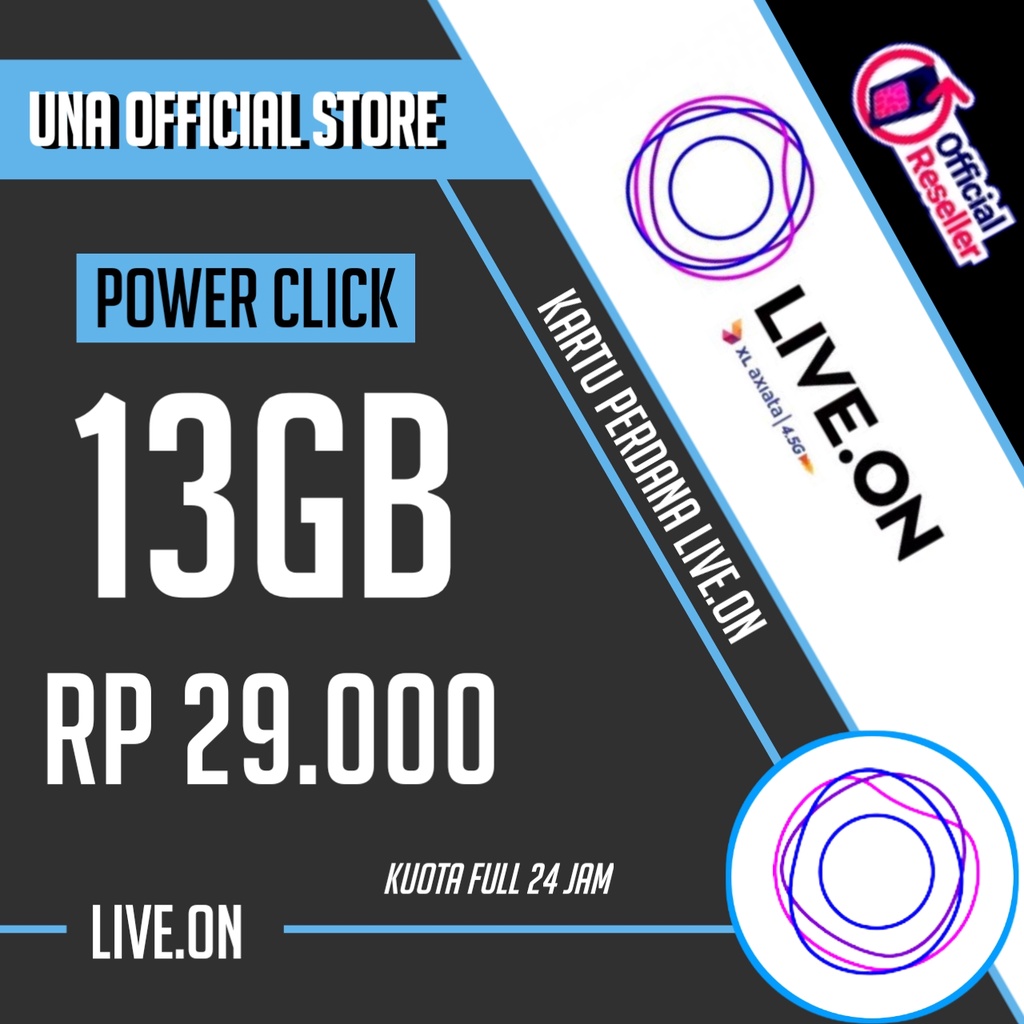 Kartu Perdana XL Live.On Power Click 13GB | Kartu Perdana XL Live On Axis Promo