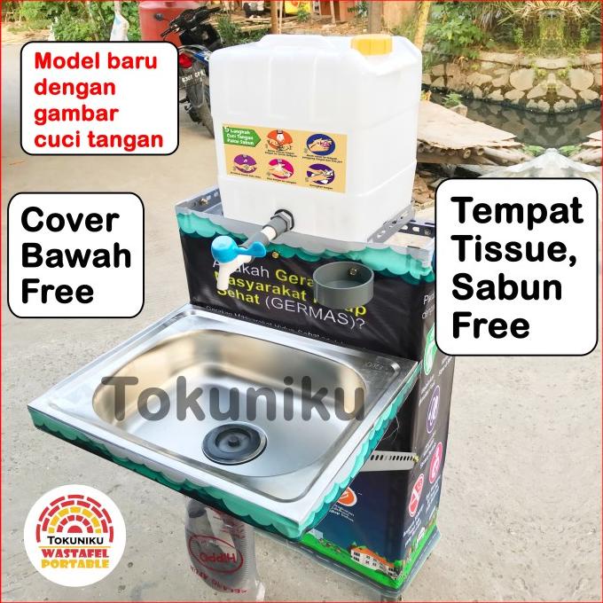 Wastafel Bak Cuci Tangan Portable Tempat Cuci Piring Drum Tong Jerigen