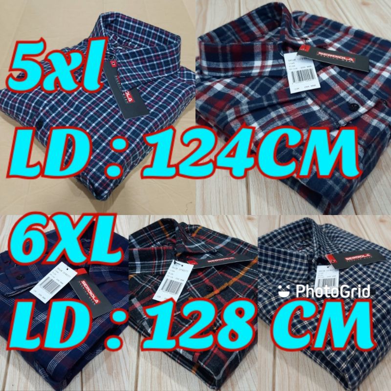 KEMEJA FLANEL JUMBO 5XL 6XL REAL JUMBO