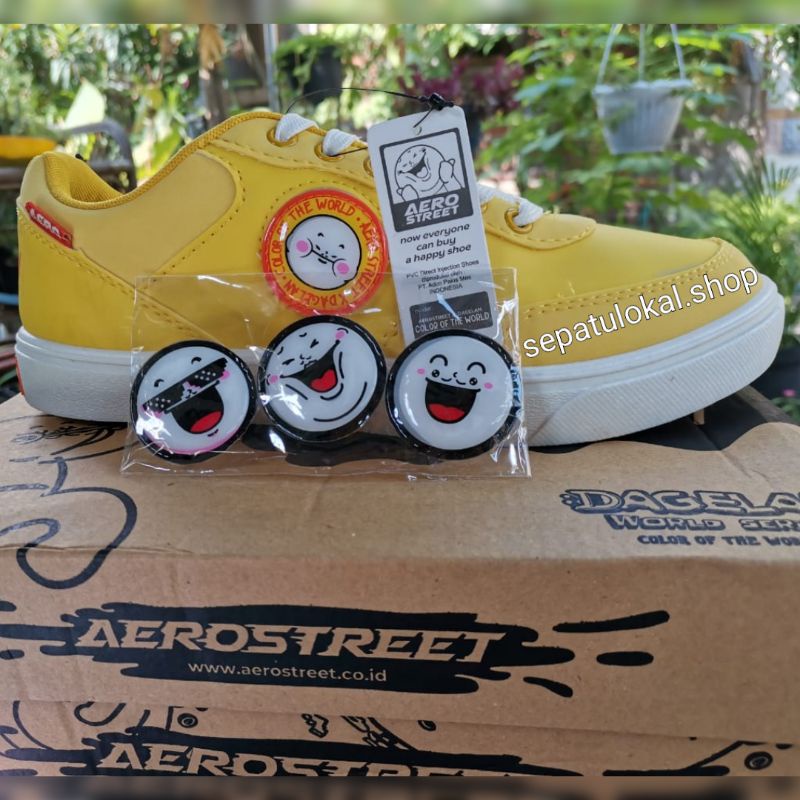 AEROSTREET X DAGELAN KUNING SEPATU SNEAKERS KASUAL CASUAL INJECT LOKAL LOCAL LIMITED EDITION