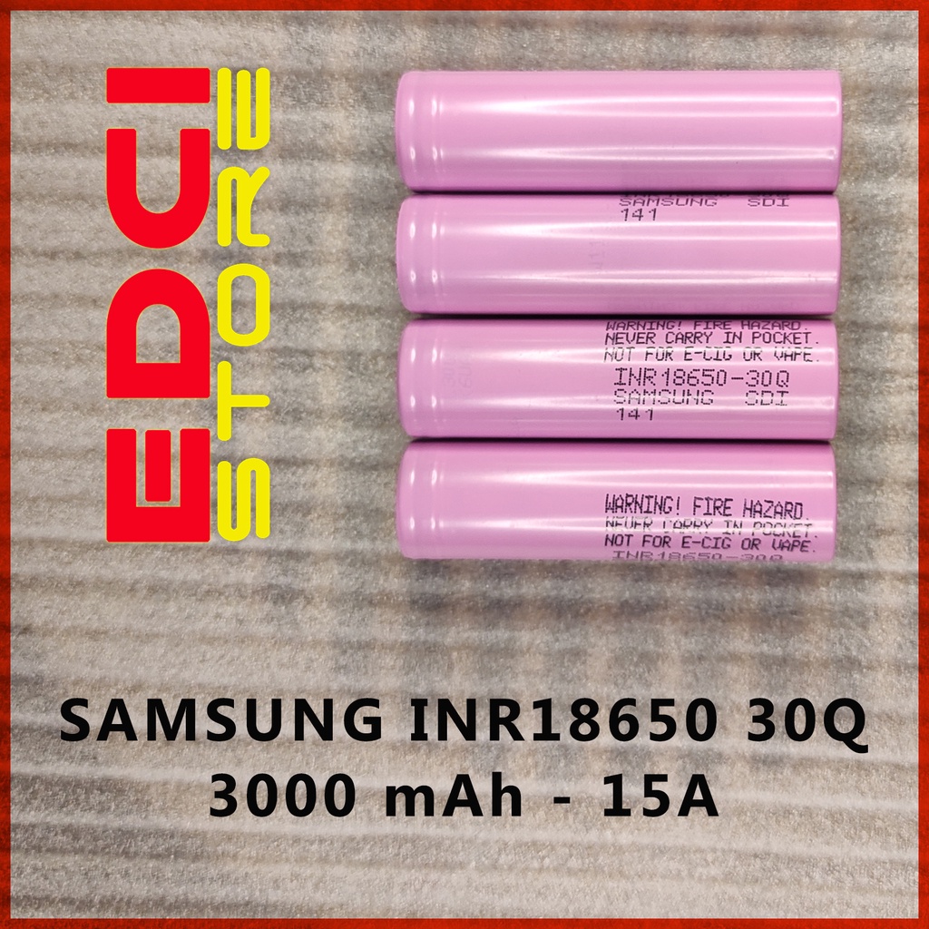 Baterai Samsung 30Q INR18650, 3000mAh, 15A - Original/Authentic