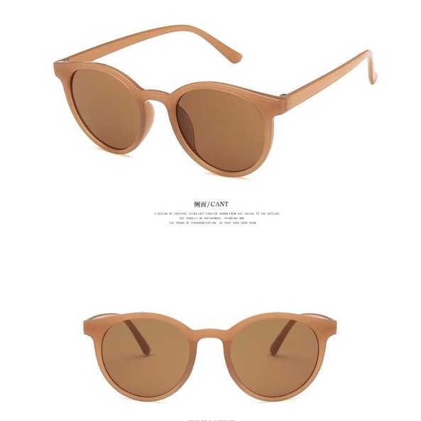 (Rowling)Kacamata Hitam  Wanita Pria Wanita Fashion Sunglasses Eyewear Frame Import Kacamata Fashion-Ka-7 C4 Tea