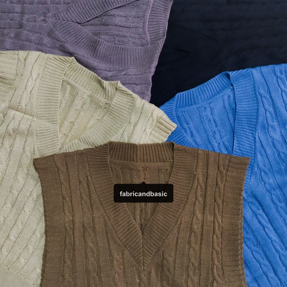 Vest Rajut Wanita | Rompi Rajut Wanita | Cable Vest Knit | Vest Dalmi