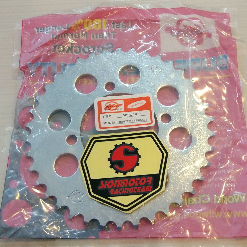 Gir Gear Belakang / Rear Sprocket Yamaha Vega / F1ZR / JUPITER / RX King 428-38T Chrome Wilwood-3