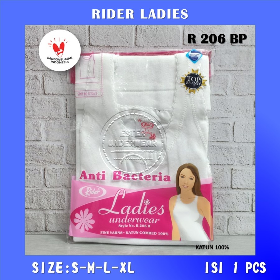 Kaos Singlet Wanita Rider R 206 BP PUTIH Isi-1PCS