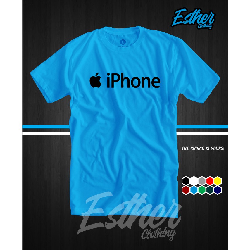 (HOT)  Kaos Baju Iphone Apple Logo Kaos Gadget -Esthercloth
